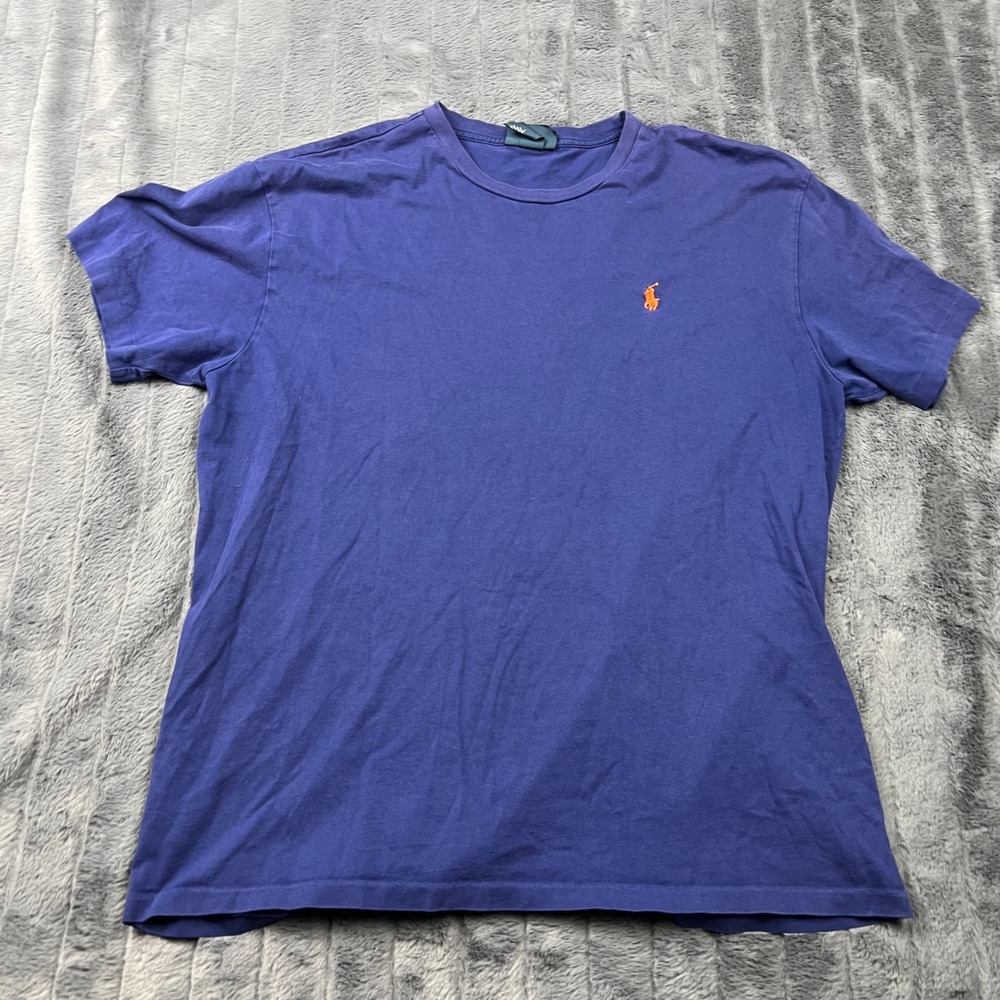 Polo Ralph Lauren Mens Large Purple Cotton Short Sleeve Pony Logo T-Shirt 12265
